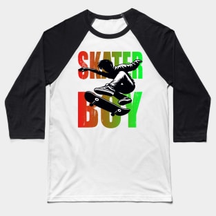Bold Skater Boy Action Baseball T-Shirt